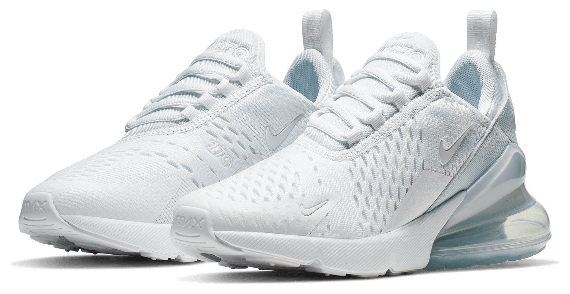 Nike Air Max 270 童款 - White/White/Metallic Silver - Image 6