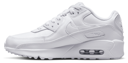 Nike Air Max 90 童款 - White/White/Metallic Silver - Image 2