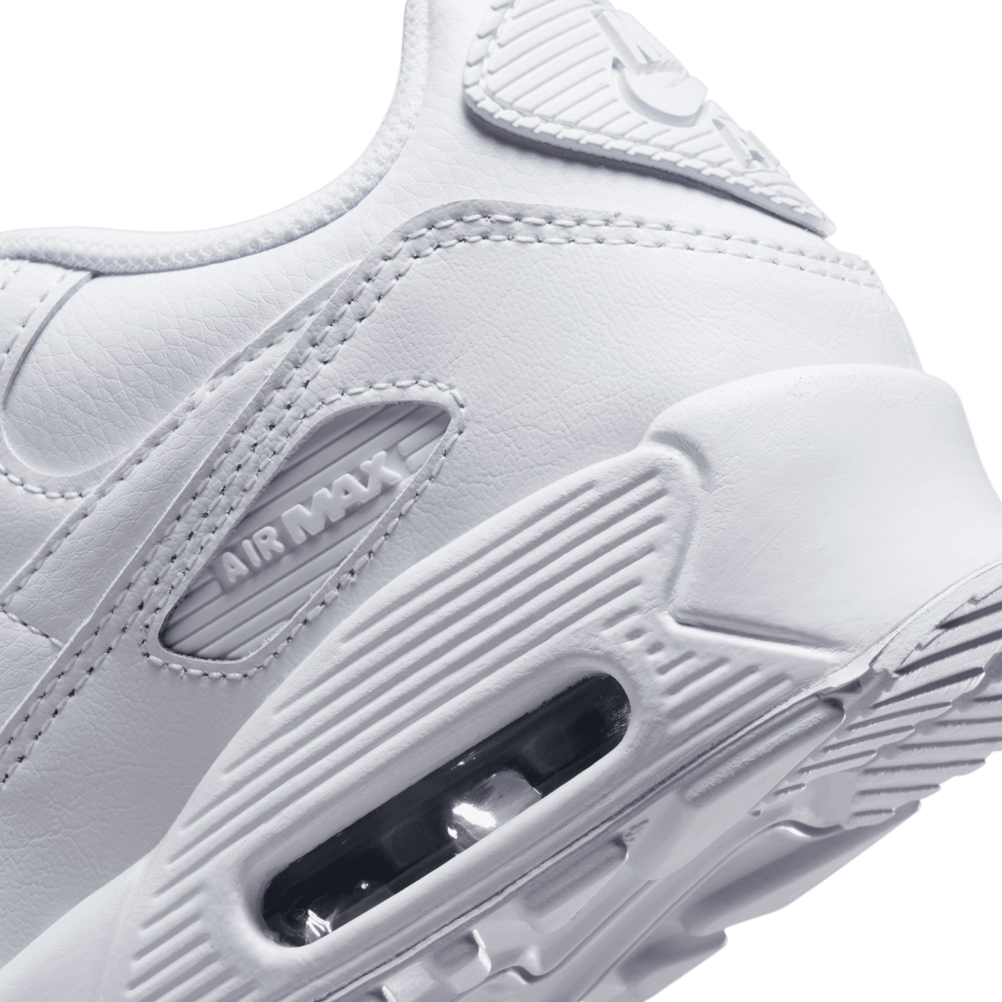 Nike Air Max 90 童款 - White/White/Metallic Silver - Image 8