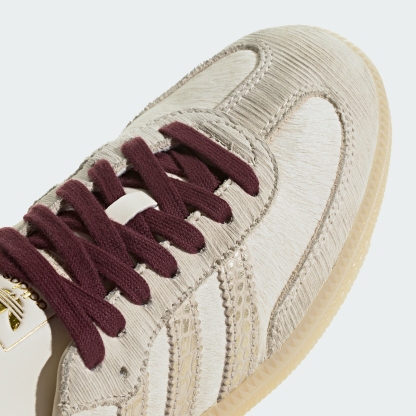 adidas SAMBA OG SHOES - Cream White / Cream White / Maroon - View 9