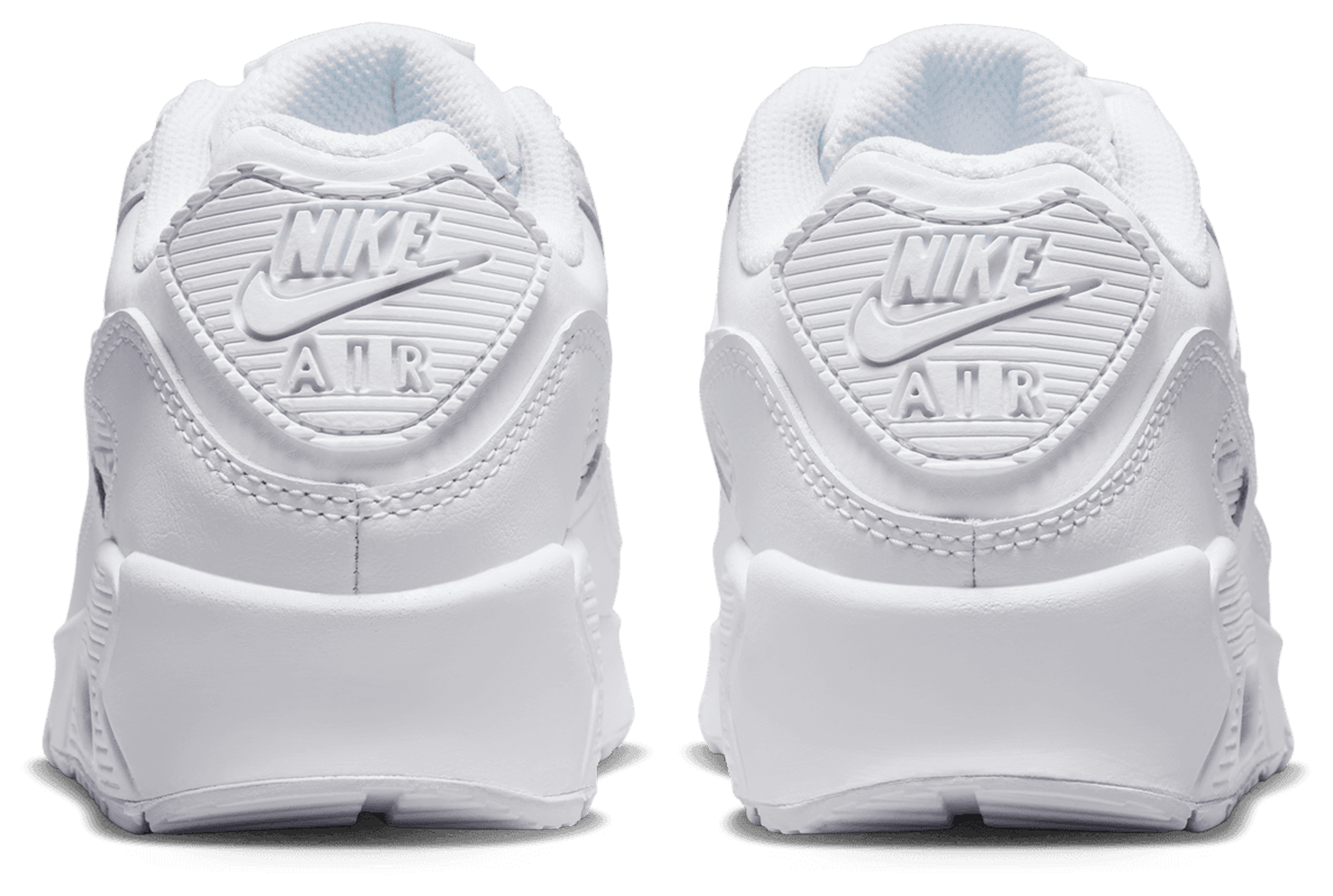 Nike Air Max 90 童款 - White/White/Metallic Silver - Image 3