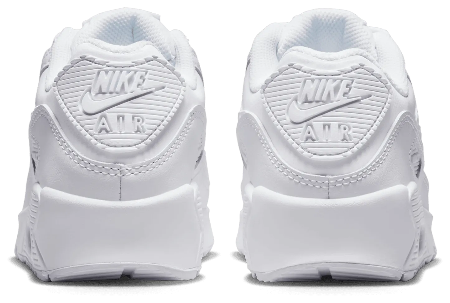 Nike Air Max 90 童款 - White/White/Metallic Silver - Image 3