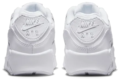 Nike Air Max 90 童款 - White/White/Metallic Silver - Image 3