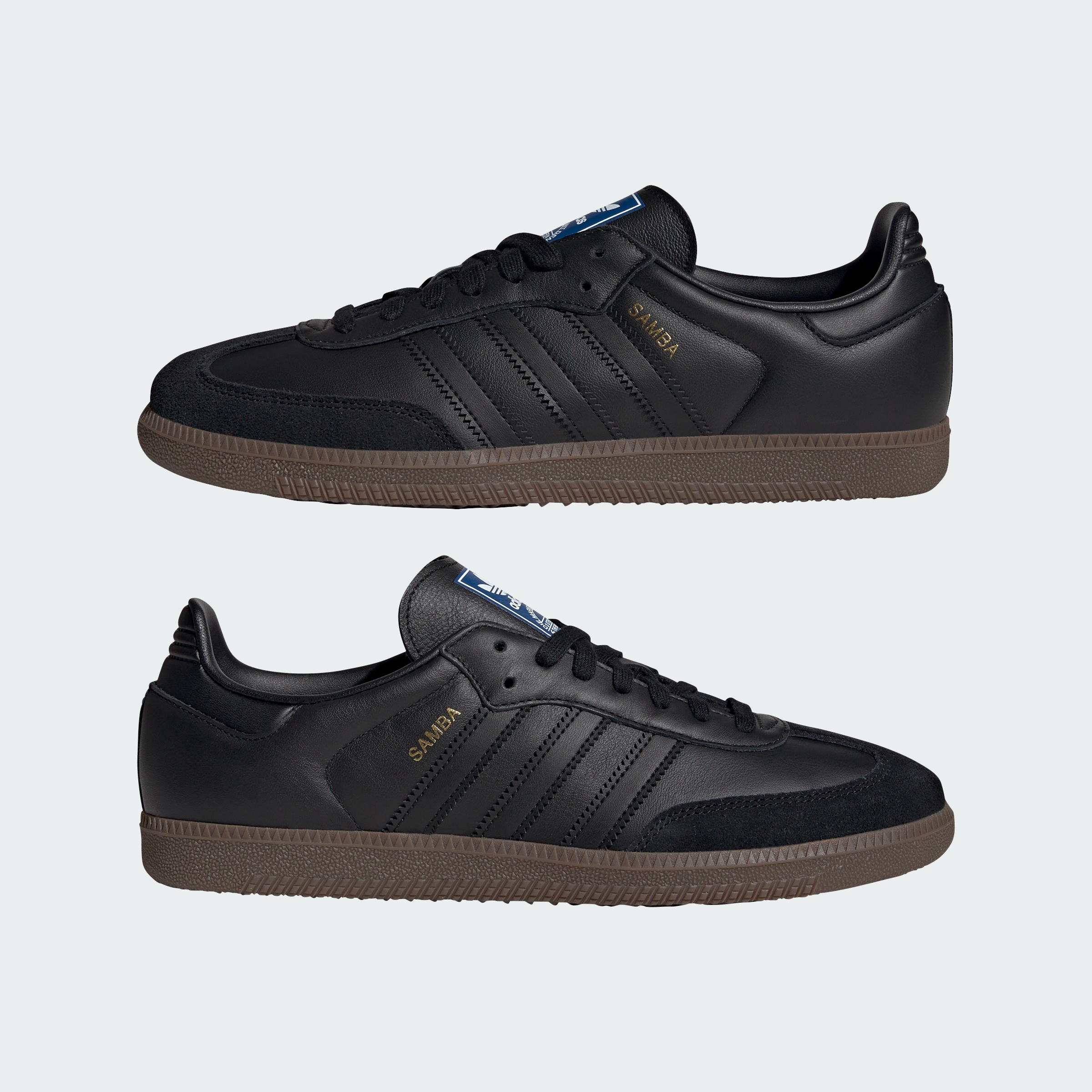 adidas Samba OG Shoes - Core Black / Core Black / Gum - View 8