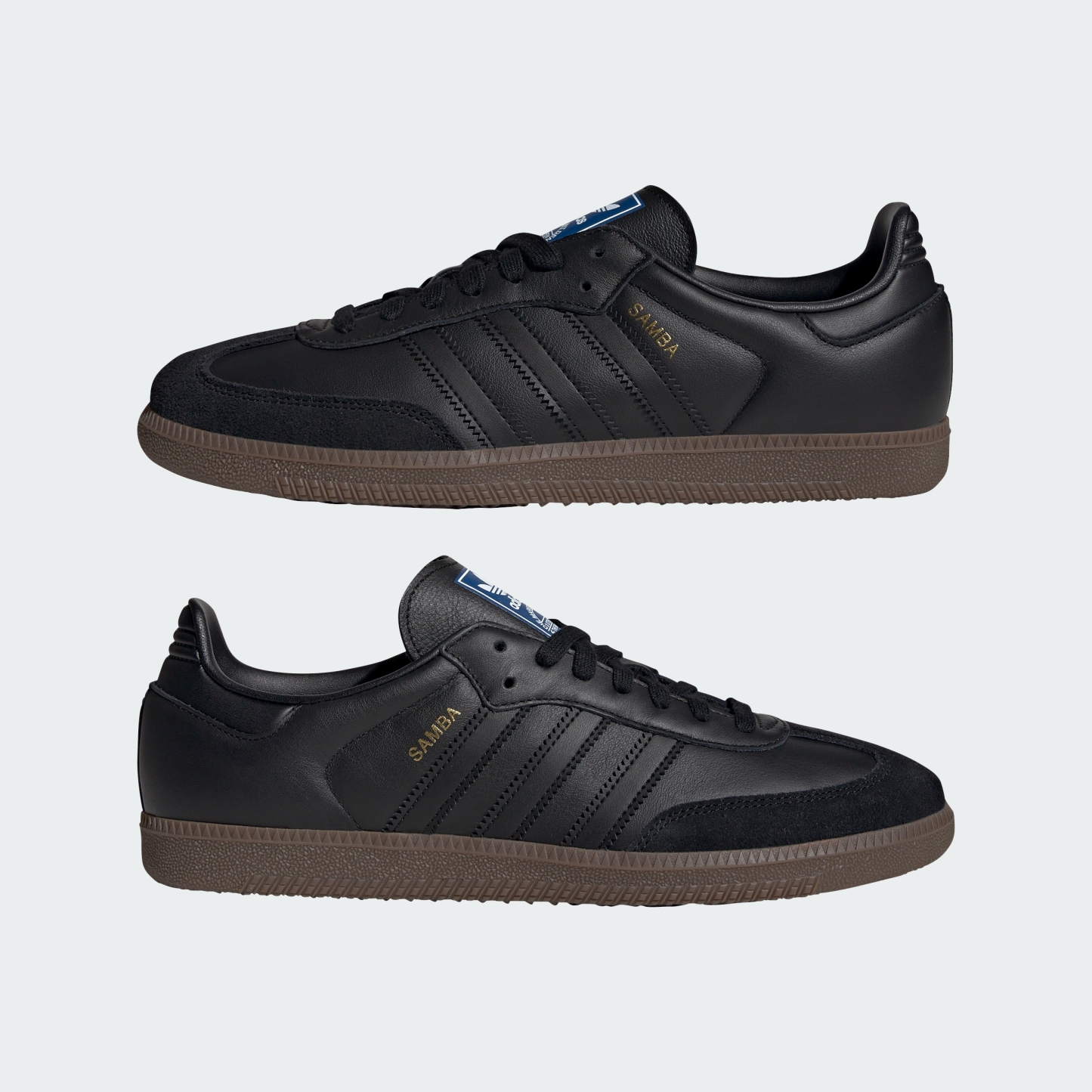 adidas Samba OG Shoes - Core Black / Core Black / Gum - View 8