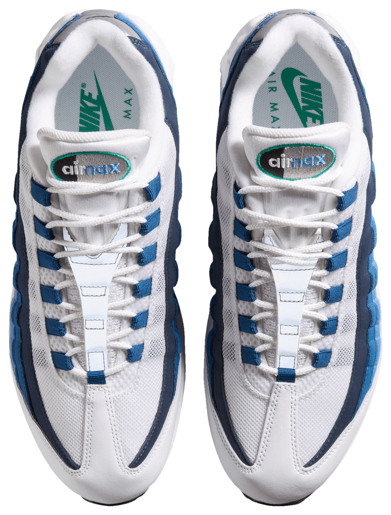 Nike Air Max 95 - Men's - Emerald Green/White/Lake Blue - Image 4