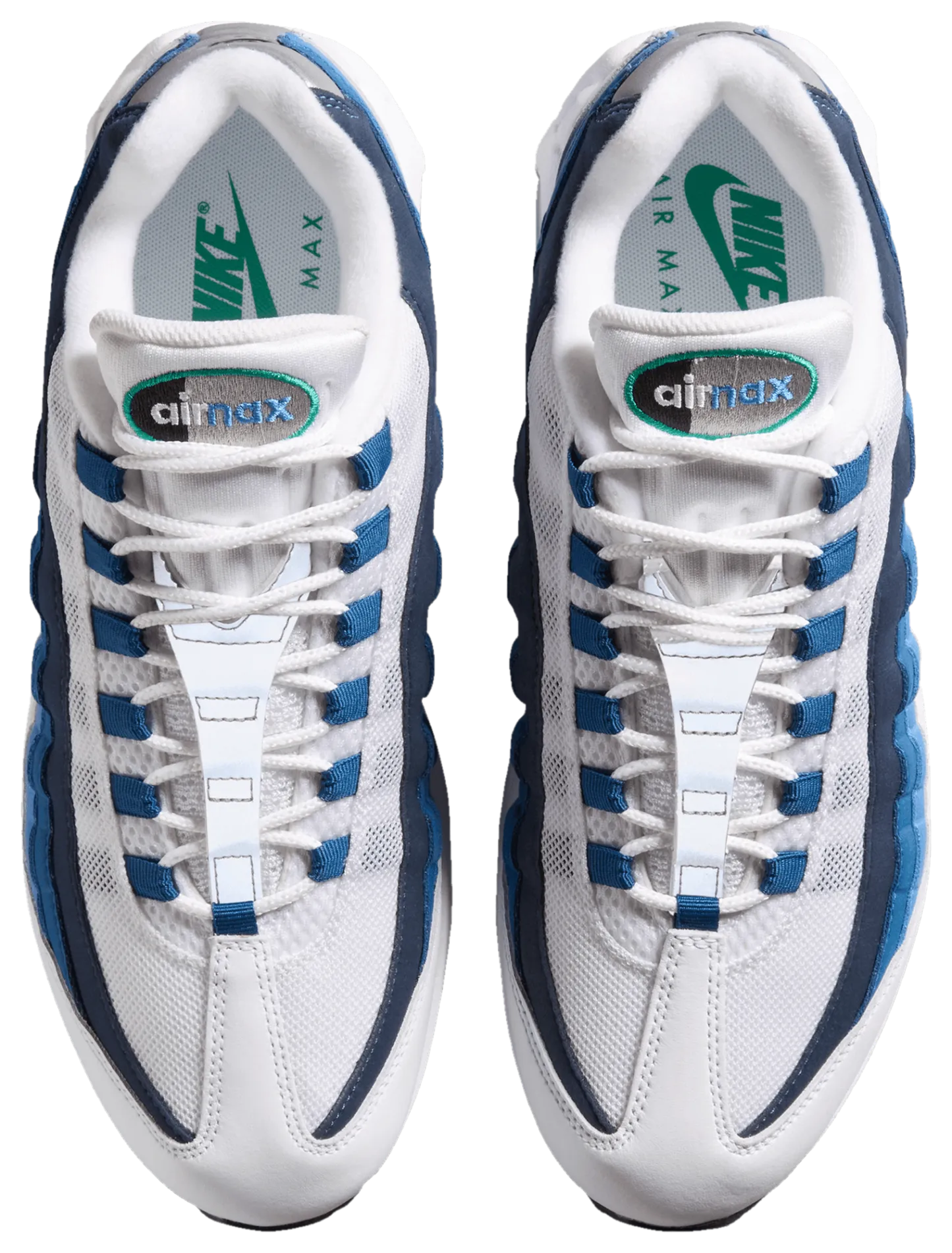 Nike Air Max 95 - Men's - Emerald Green/White/Lake Blue - Image 4