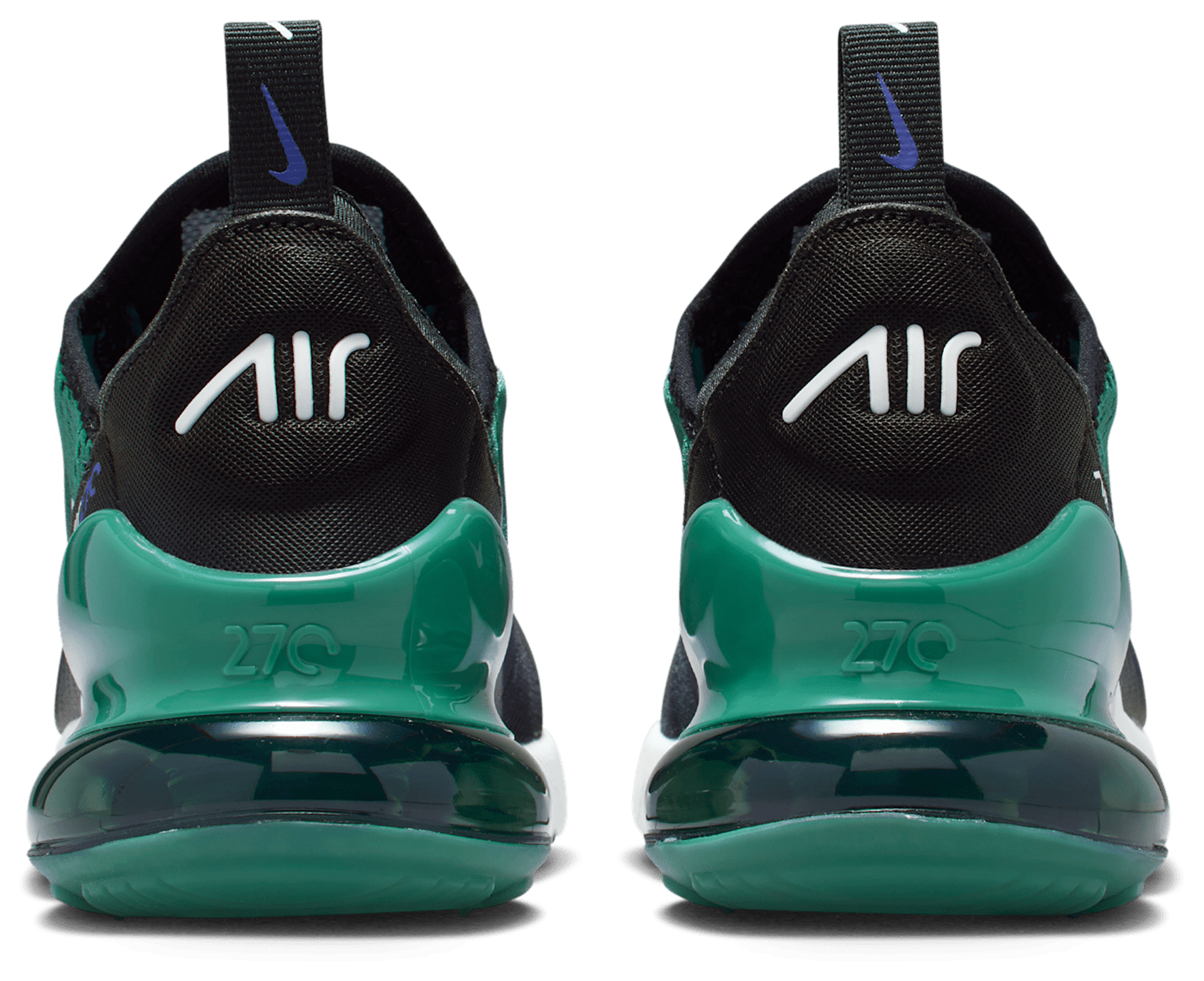 Nike Air Max 270 童款 - Black/White/Evergreen Aura - Image 3