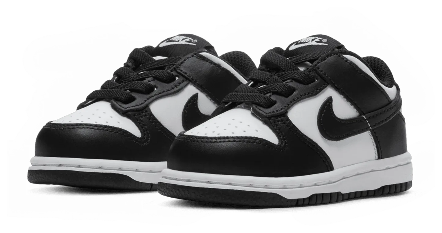 Nike Dunk Low 童款 - Black/White/White - Image 6