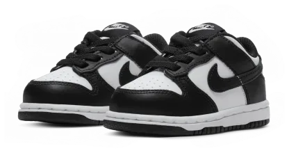 Nike Dunk Low 童款 - Black/White/White - Image 6