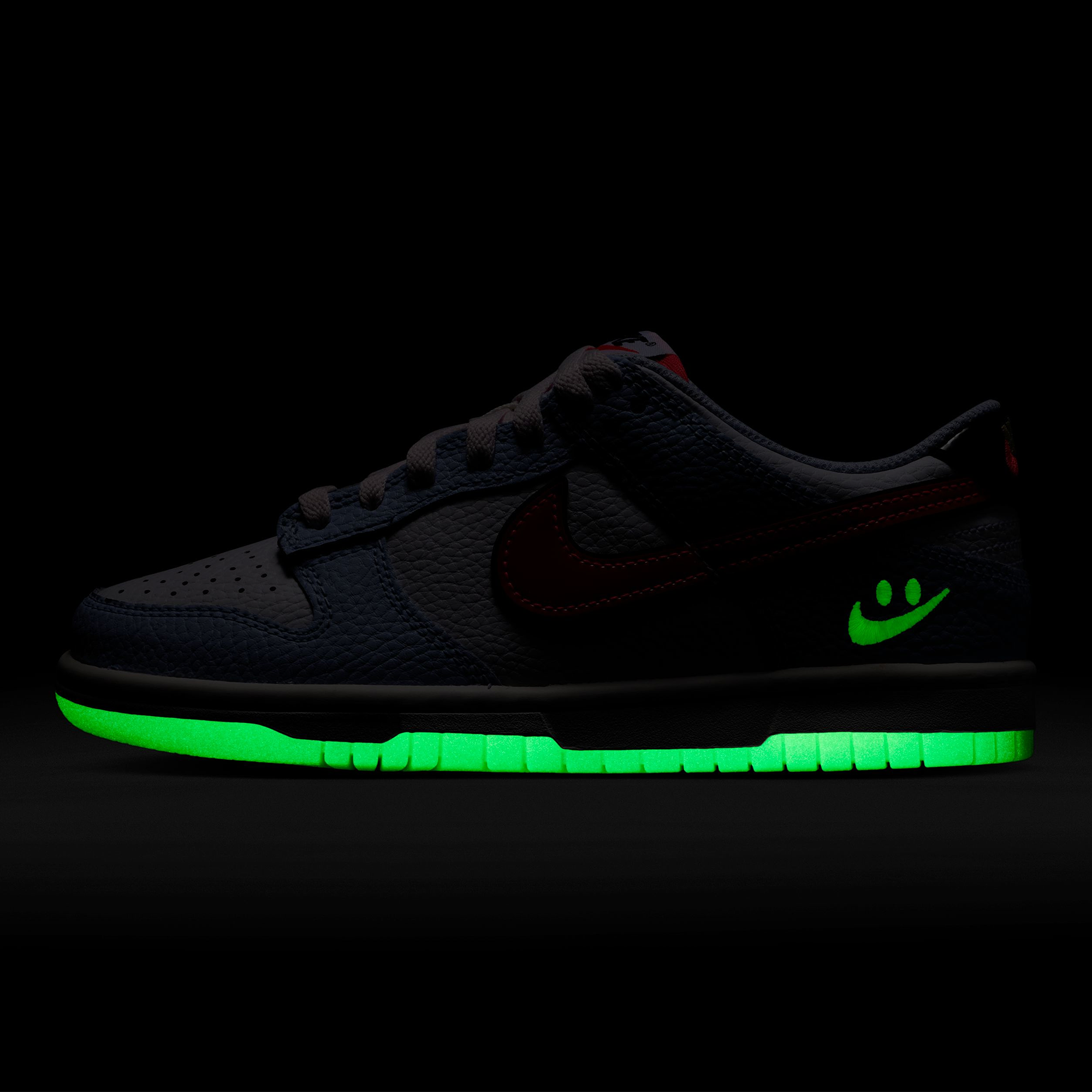 Nike Dunk Low - Kids - White/Hydrogen Blue/Flash Crimson - Image 6