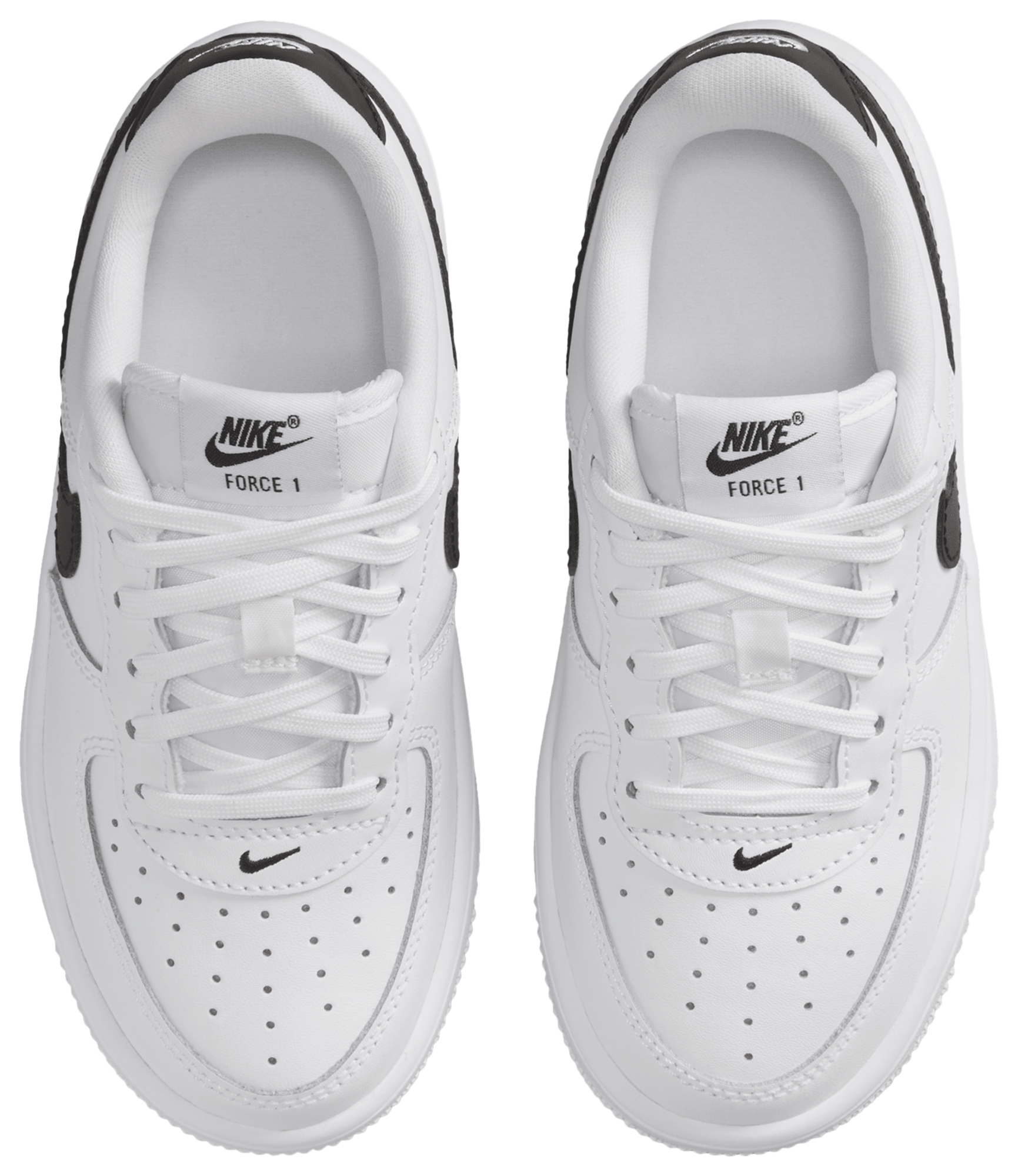 Nike Air Force 1 Low Lace 童款 - White/Black - Image 4