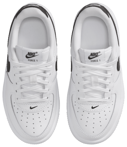 Nike Air Force 1 Low Lace 童款 - White/Black - Image 4