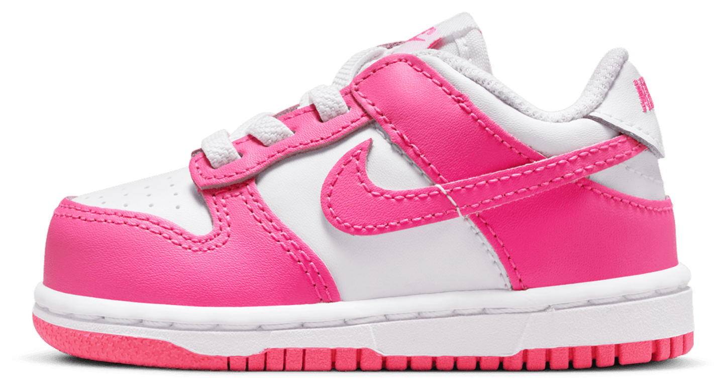 Nike Dunk Low 童款 - Laser Fuchsia/White - Image 8
