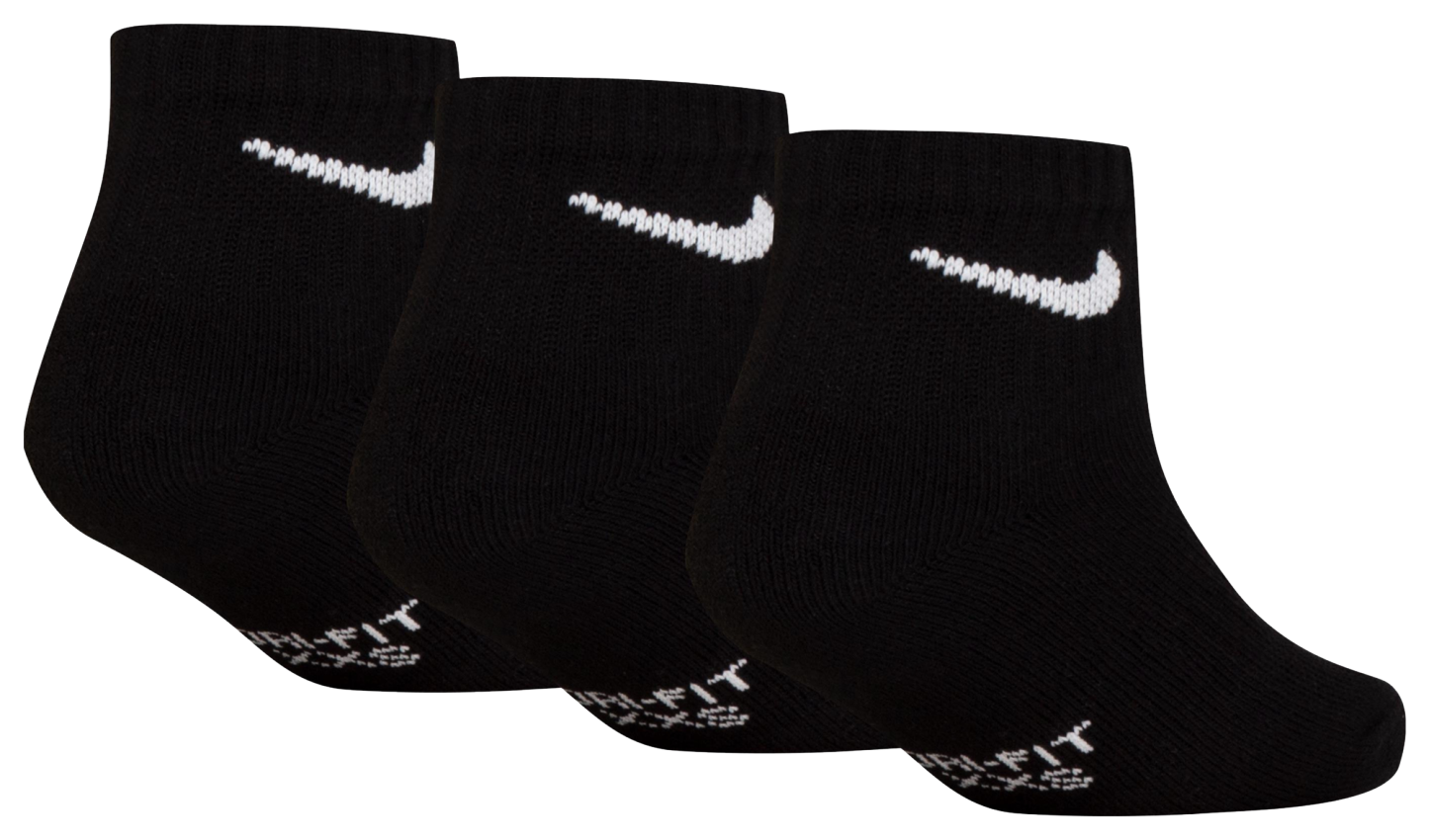 Nike Quarter Socks 6 Pack GSB 童款 - Black/White - Image 3