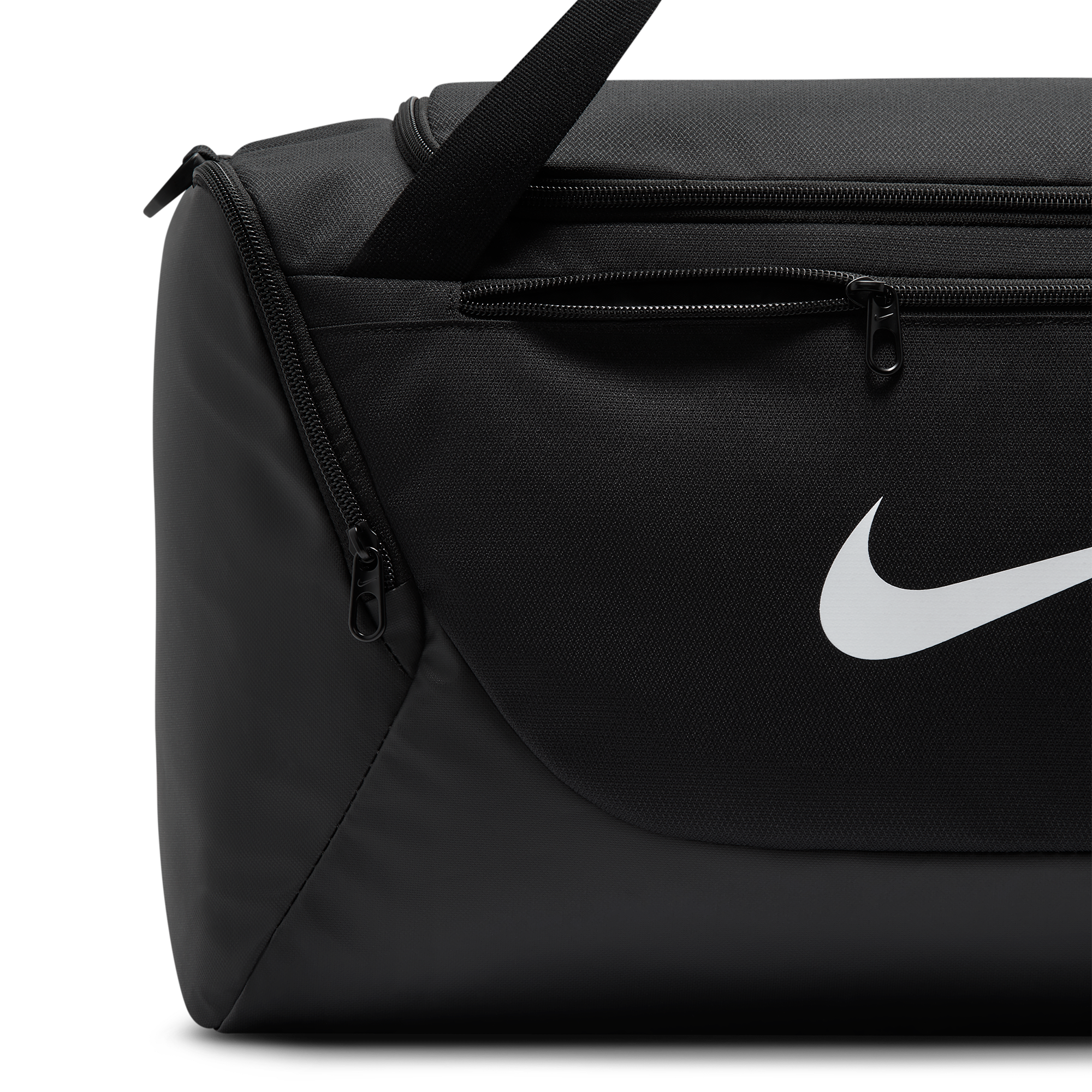Nike Brasilia Small Duffel - Black/Black/White - Image 6