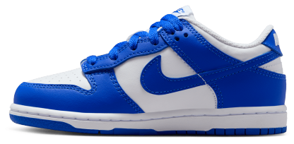 Nike Dunk Low 童款 - White/Hyper Blue - Image 2