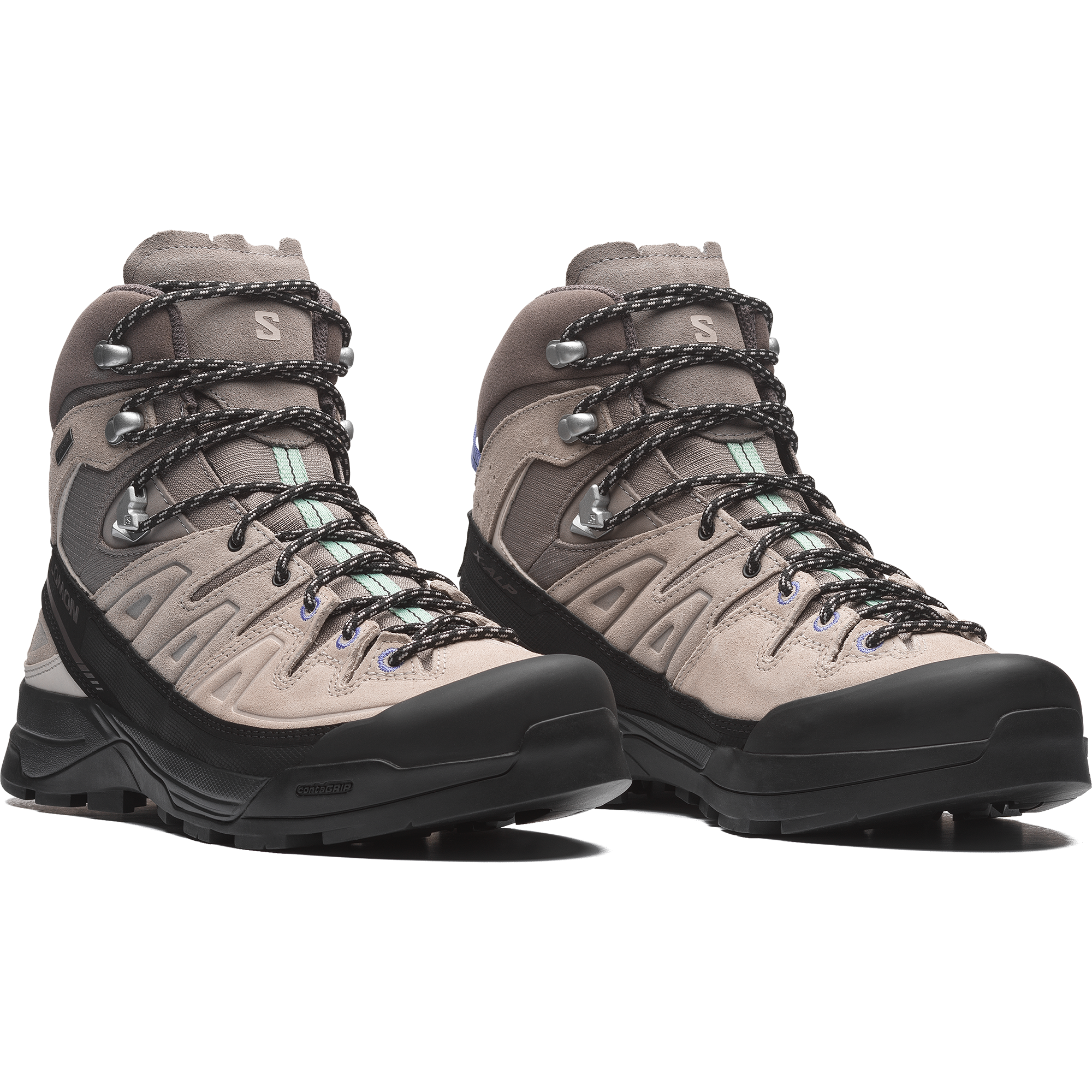Salomon X-ALP MID LEATHER GORE-TEX - Cloudburst / Silver Cloud / Black - View 3
