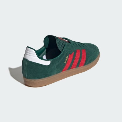 adidas Samba OG Shoes - Team Dark Green / Better Scarlet / Gum - View 7