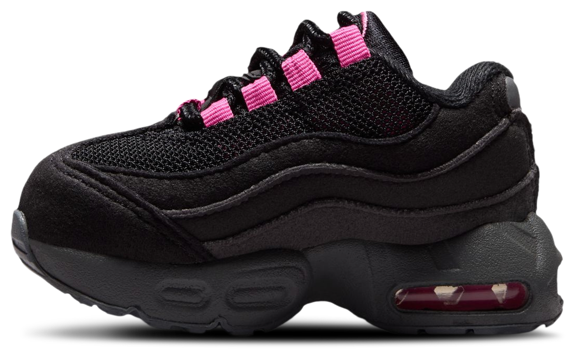 Nike Air Max 95 童款 - Cool Gray/Black/Playful Pink - Image 2
