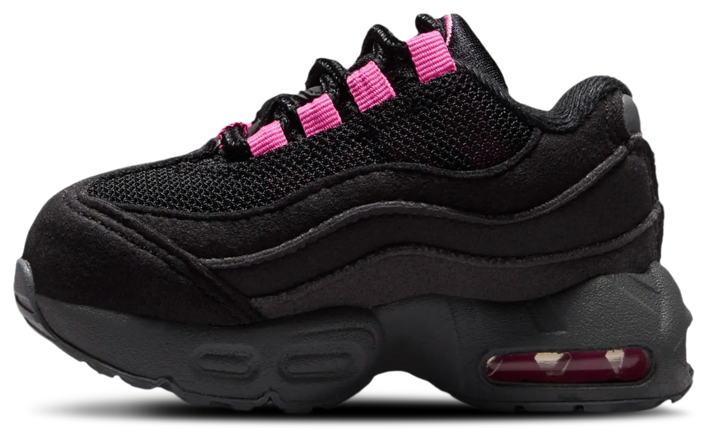 Nike Air Max 95 童款 - Cool Gray/Black/Playful Pink - Image 2