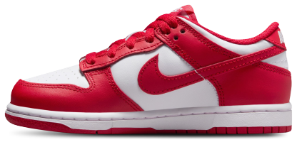 Nike Dunk Low 童款 - White/University Red - Image 2