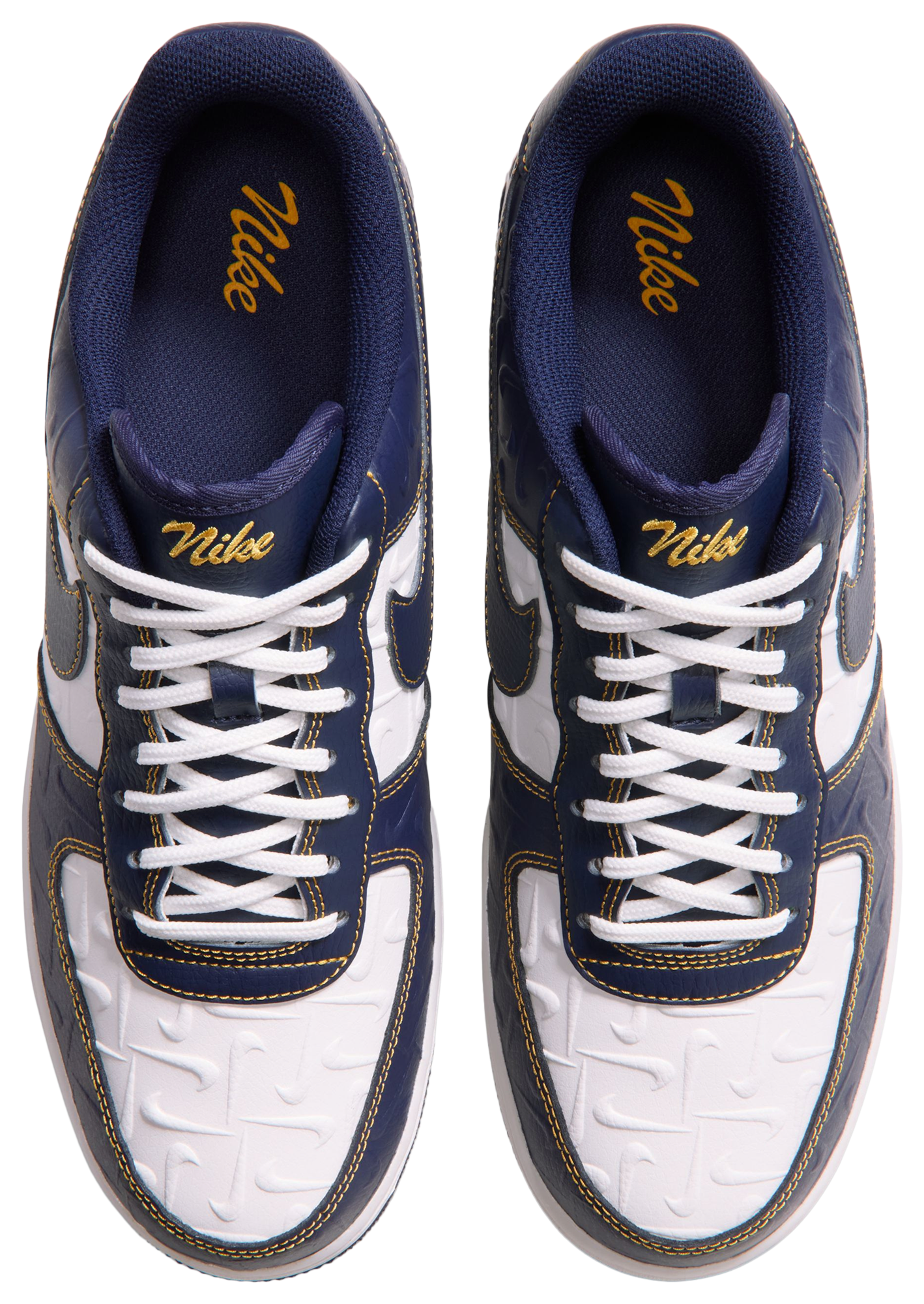 Nike Air Force 1 Low LE - Summit White/Yellow Ochre/Midnight Navy - Image 4