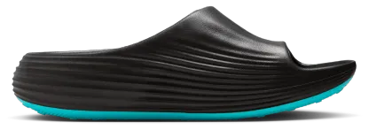 Nike Reactx Rejuven8 Slides - Black/Gamma Blue/Metallic Silver - Image 1
