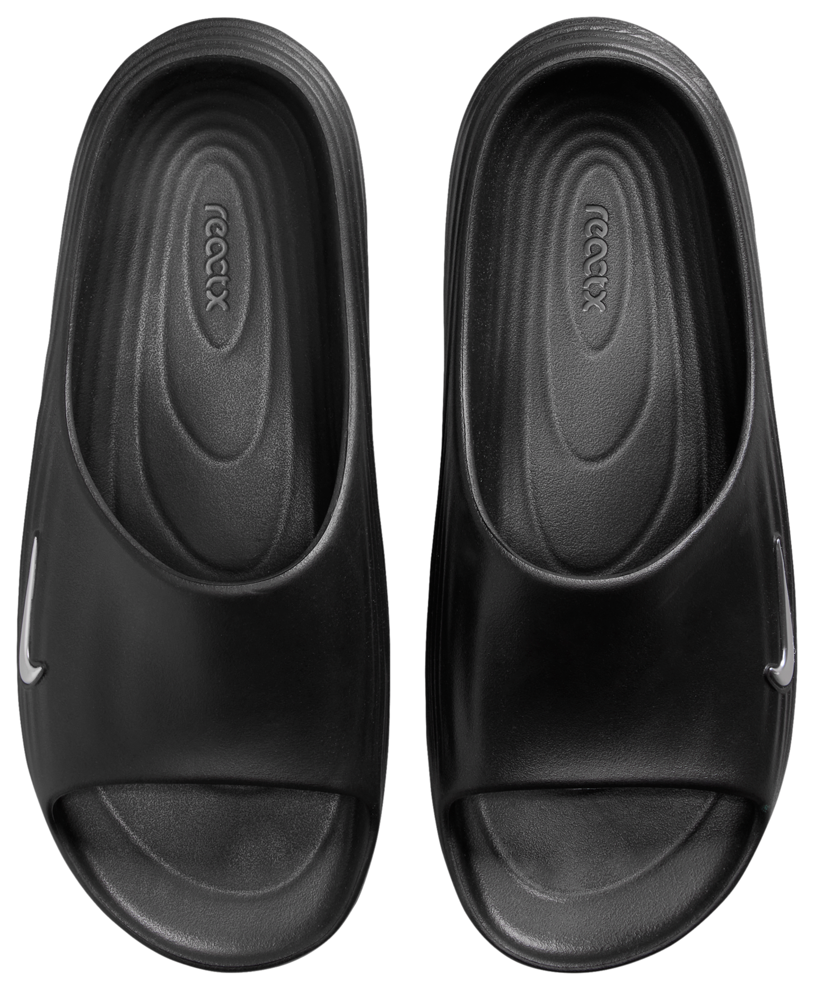 Nike Reactx Rejuven8 Slides - Black/Gamma Blue/Metallic Silver - Image 4