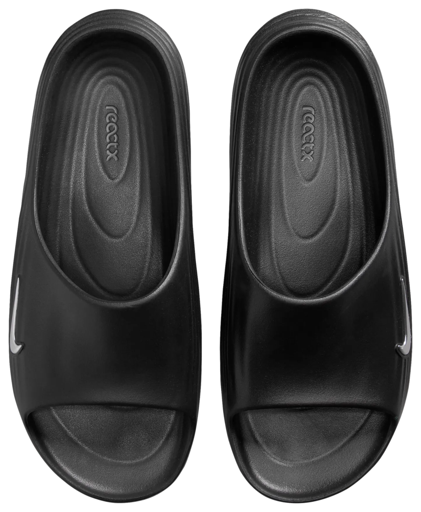 Nike Reactx Rejuven8 Slides - Black/Gamma Blue/Metallic Silver - Image 4