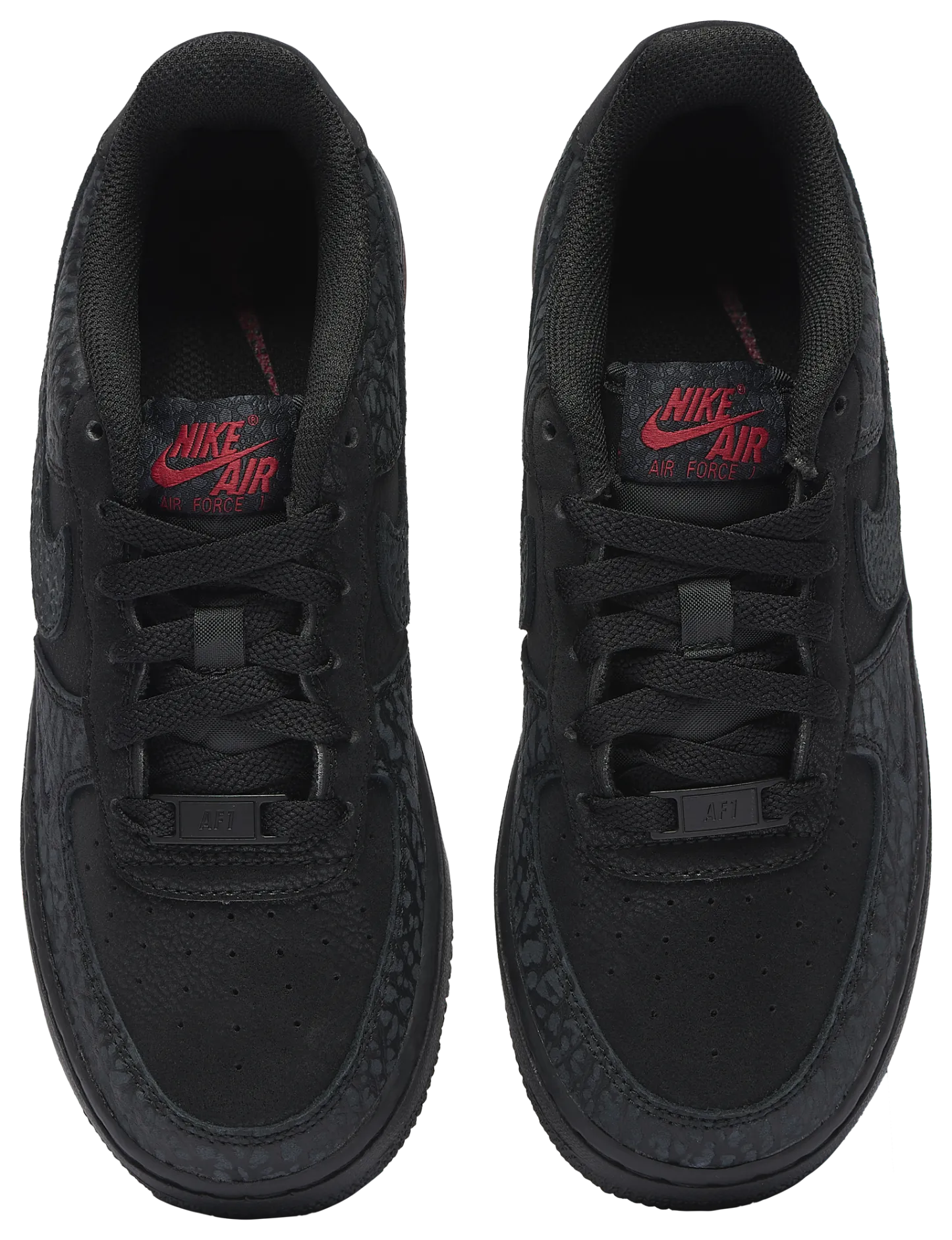 Nike Air Force 1 Low 童款 - Black/Grey/Red - Image 4