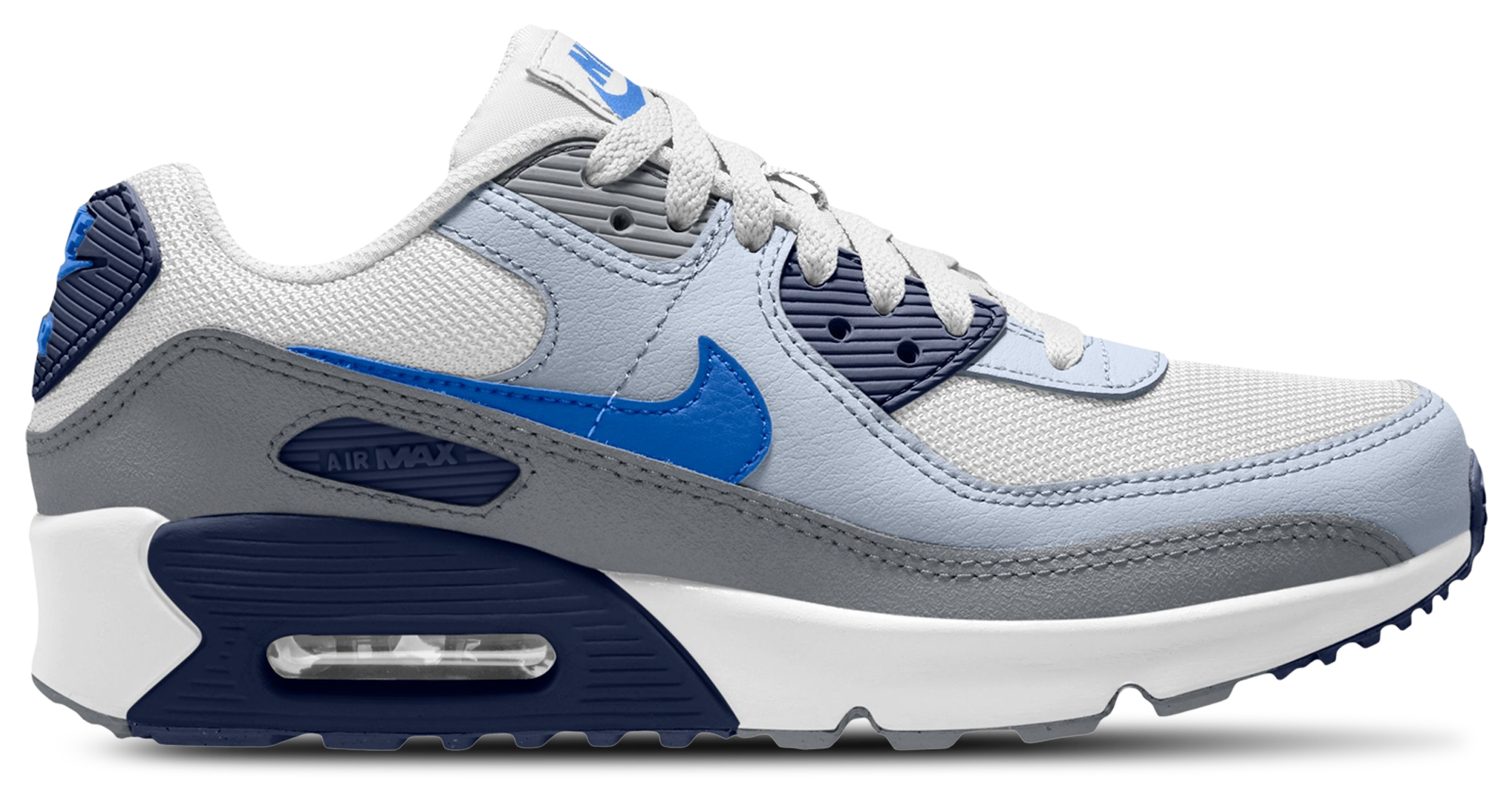 Nike Air Max 90 Mesh 童款 - White/Midnight Navy/Blue Crystal - Image 1