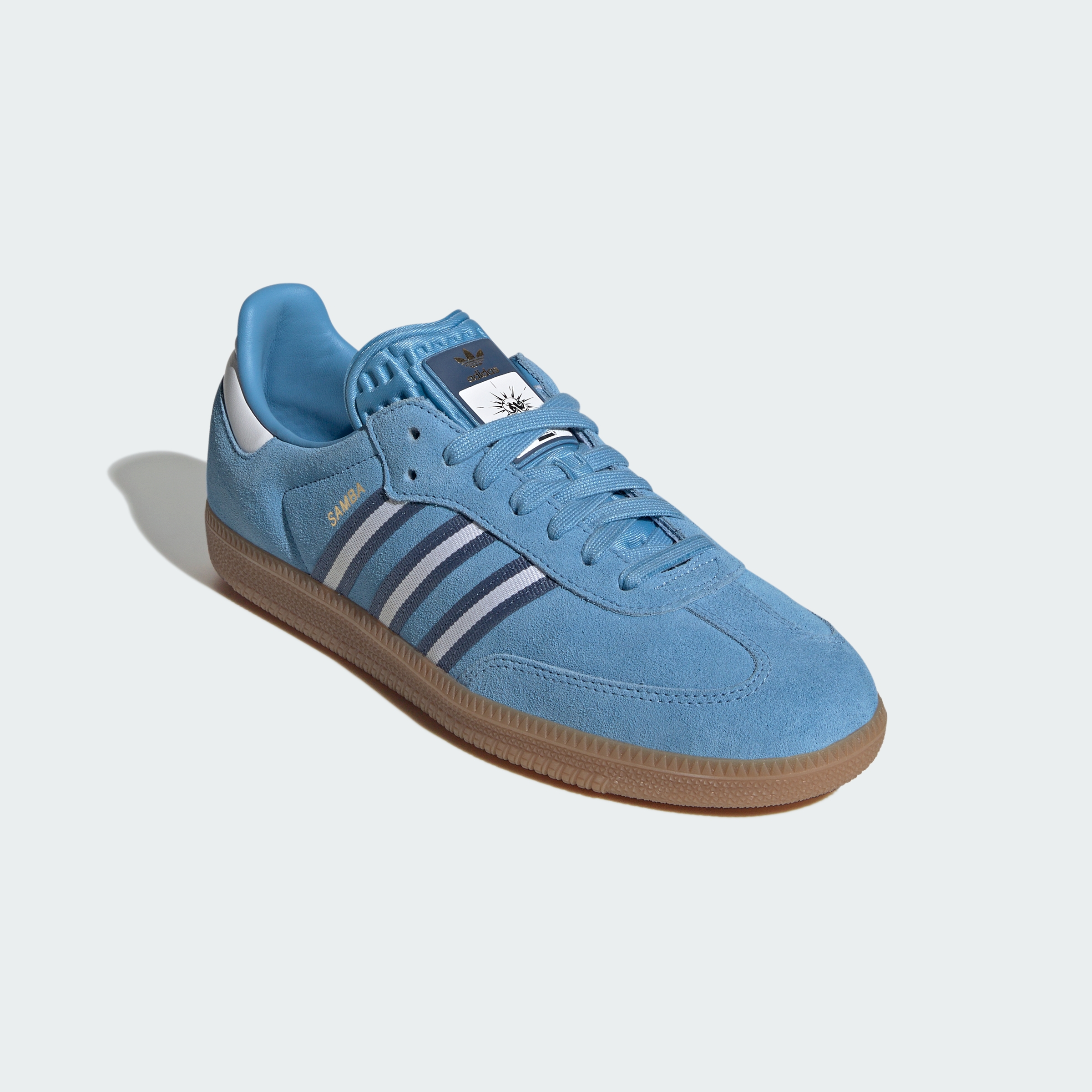adidas Samba OG Shoes - Light Blue / Crew Blue / Cloud White - View 6