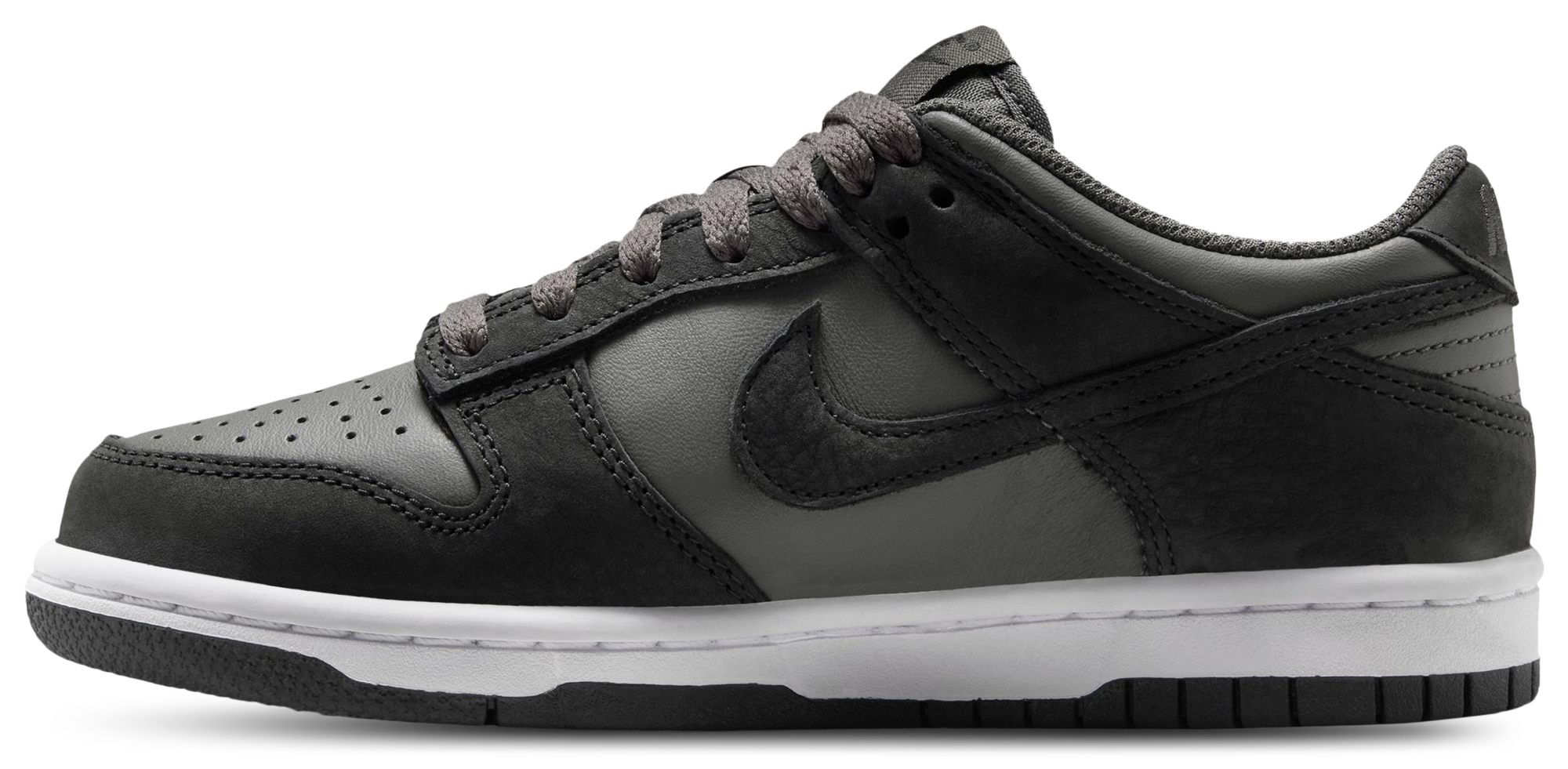 Nike Dunk Low SE 童款 - White/Black/Grey - Image 2