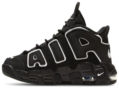Nike Air More Uptempo 童款 - Black/Black/White - Image 3
