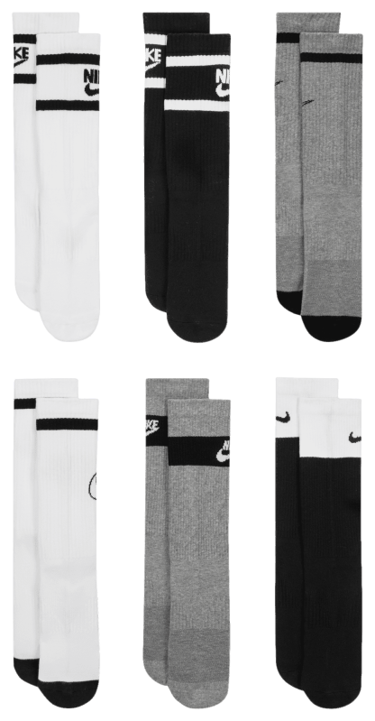 Nike GFX 6 Pack Crew Socks - Grey/Black/White - Image 3