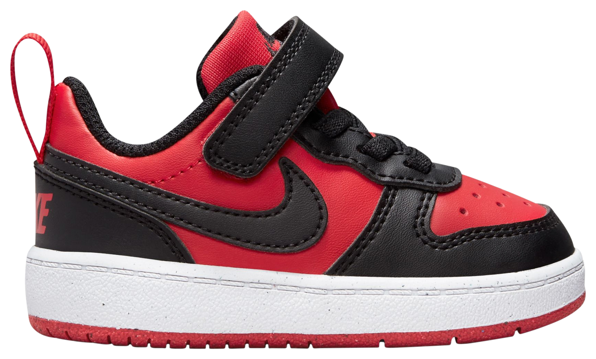 Nike Court Borough Low Recraft 童款 - White/Black/Red - Image 1