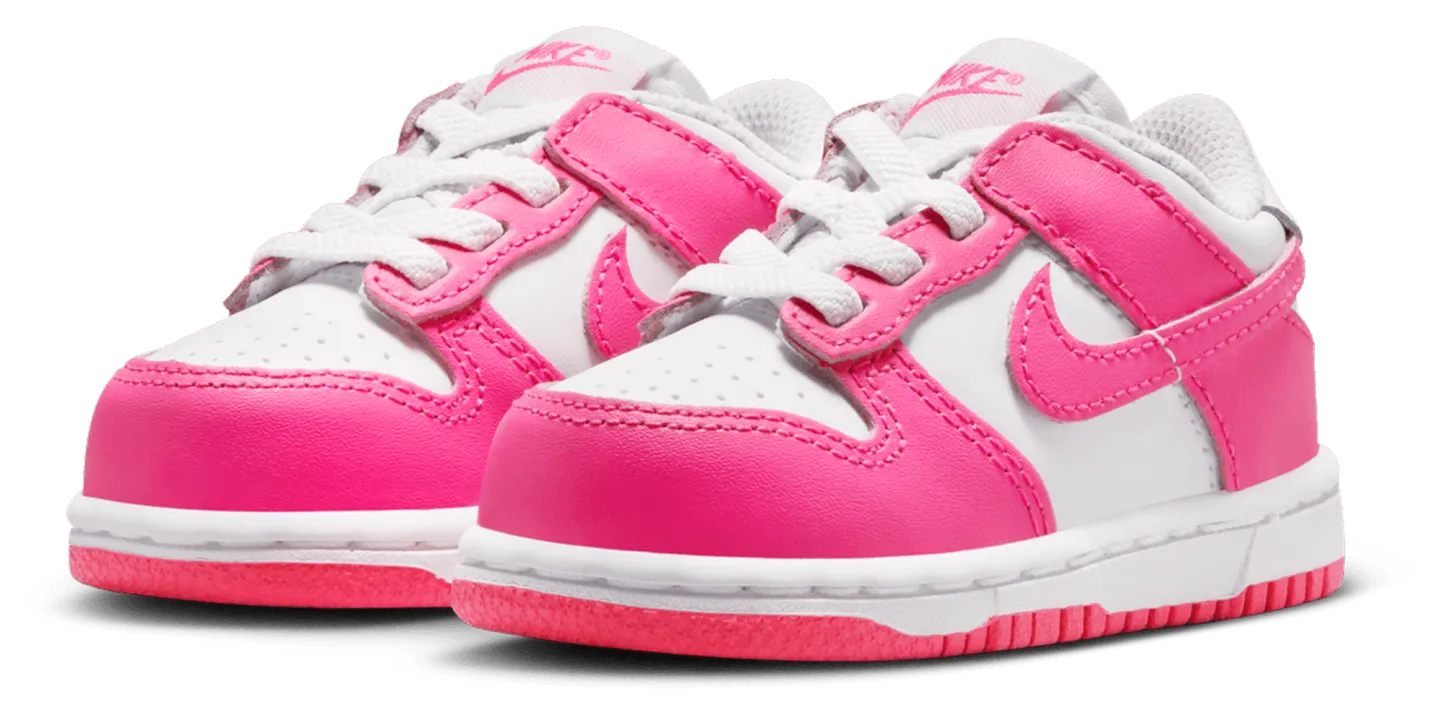 Nike Dunk Low 童款 - Laser Fuchsia/White - Image 6