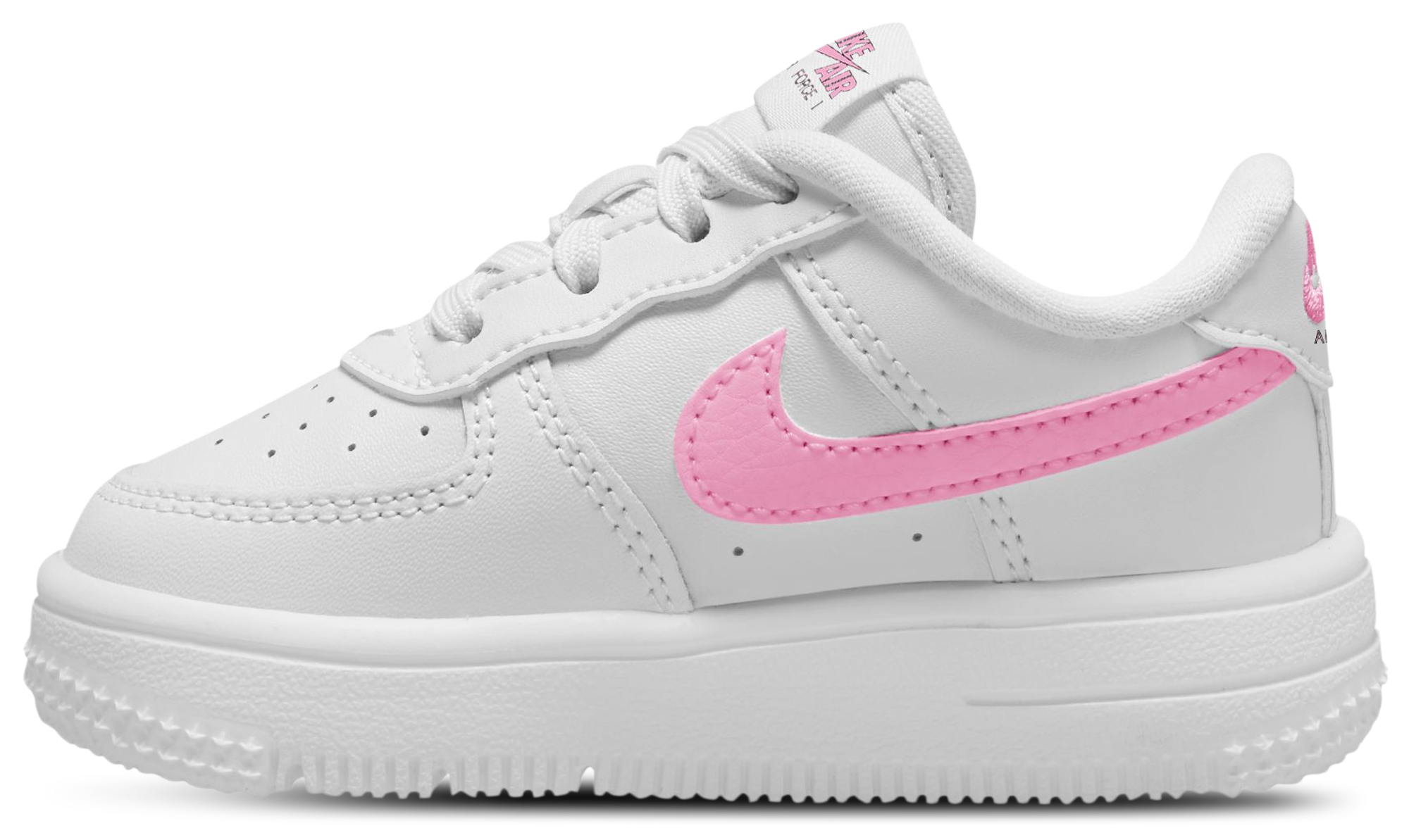 Nike Air Force 1 Low Lace 童款 - White/Pink - Image 2