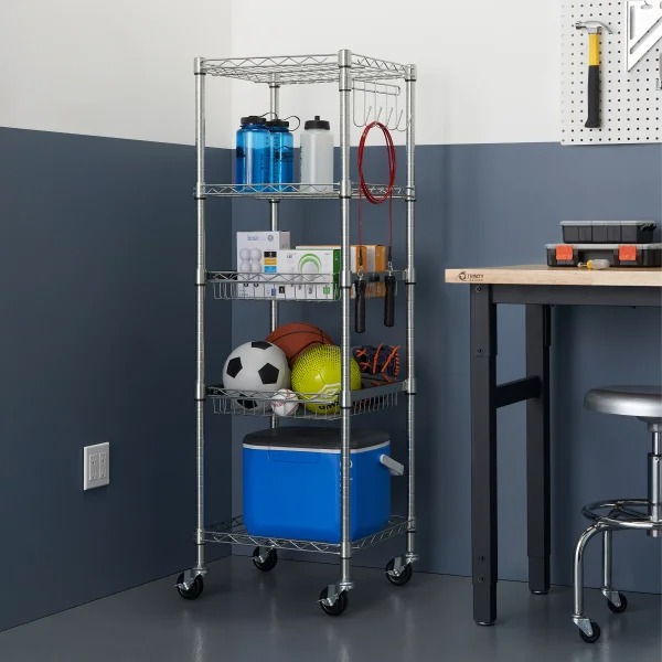 TRIthtNITY EcoStorage 5-Tier NSF Rathtck w/ Sliding Pull-Out Baskets & Wheels