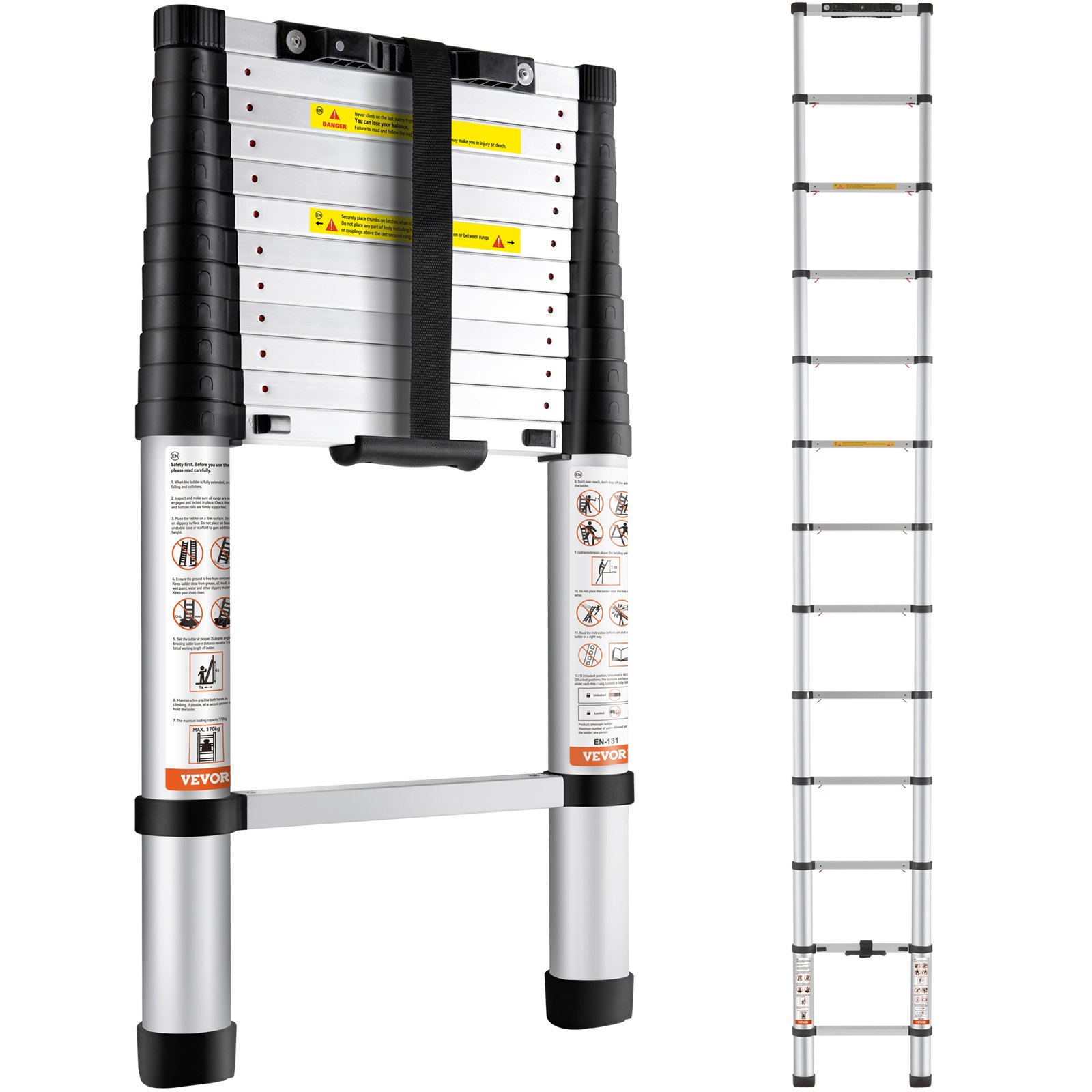 VEthtVOR Telescoping Ladder Aluminum Extension Step Multi-purpose Portable