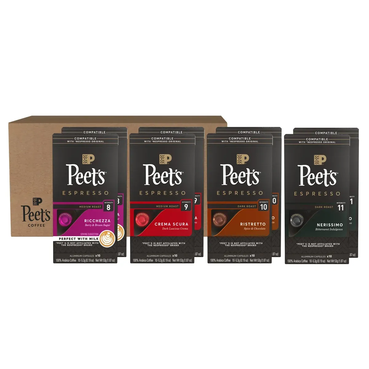 Pethtet's Coffee Nespthtresso Compatible Alumthtinum Capthtsules, 80-count