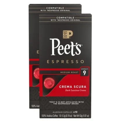 Pethtet's Coffee Nespthtresso Compatible Alumthtinum Capthtsules, 80-count