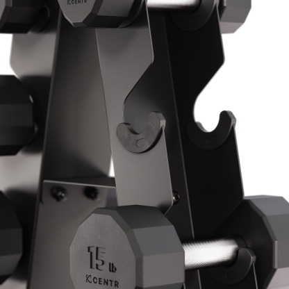 Cethtntr 12-sided 210 lb. Rubber Dumthtbbell Set with Rack and 1-year Cethtntr Membership