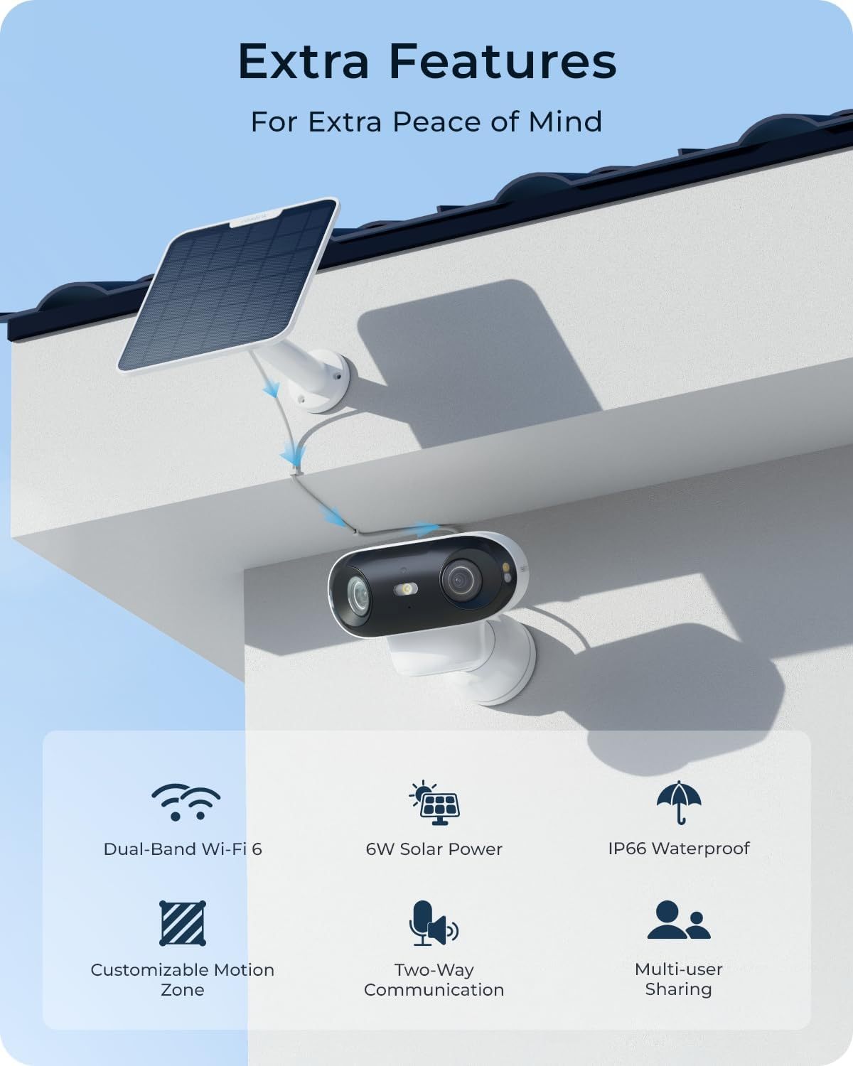 REOLINK Argus 4 Pro - 4K Solar Security Camera, ColorX Night Vision, 180° Blindspot-free View, Wireless Outdoor Camera with Dual-band Wi-Fi 6, Smart AI Detection, No Monthly Fee, with 6W Solar Panel