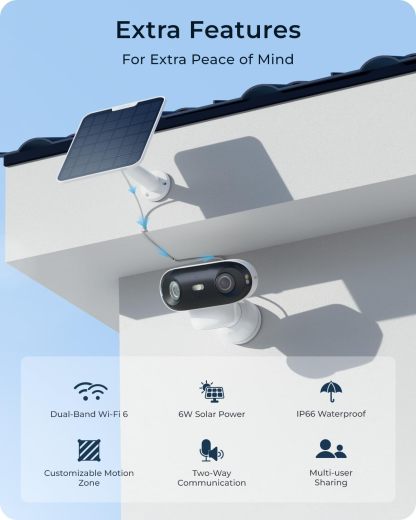 REOLINK Argus 4 Pro - 4K Solar Security Camera, ColorX Night Vision, 180° Blindspot-free View, Wireless Outdoor Camera with Dual-band Wi-Fi 6, Smart AI Detection, No Monthly Fee, with 6W Solar Panel