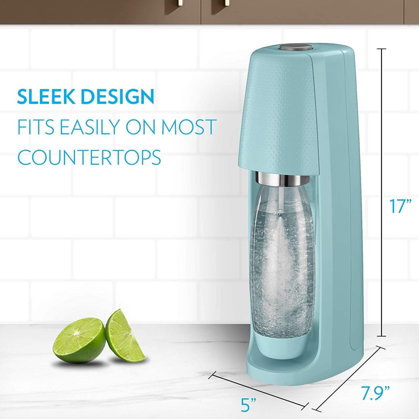 SodaStream FIZZI Sparkling Water Maker, 60L CO2 cylinder and 1L plastic bottle included, Black, Soda Maker