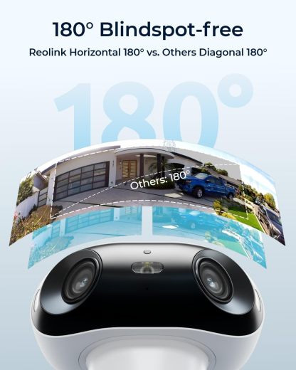 REOLINK Argus 4 Pro - 4K Solar Security Camera, ColorX Night Vision, 180° Blindspot-free View, Wireless Outdoor Camera with Dual-band Wi-Fi 6, Smart AI Detection, No Monthly Fee, with 6W Solar Panel