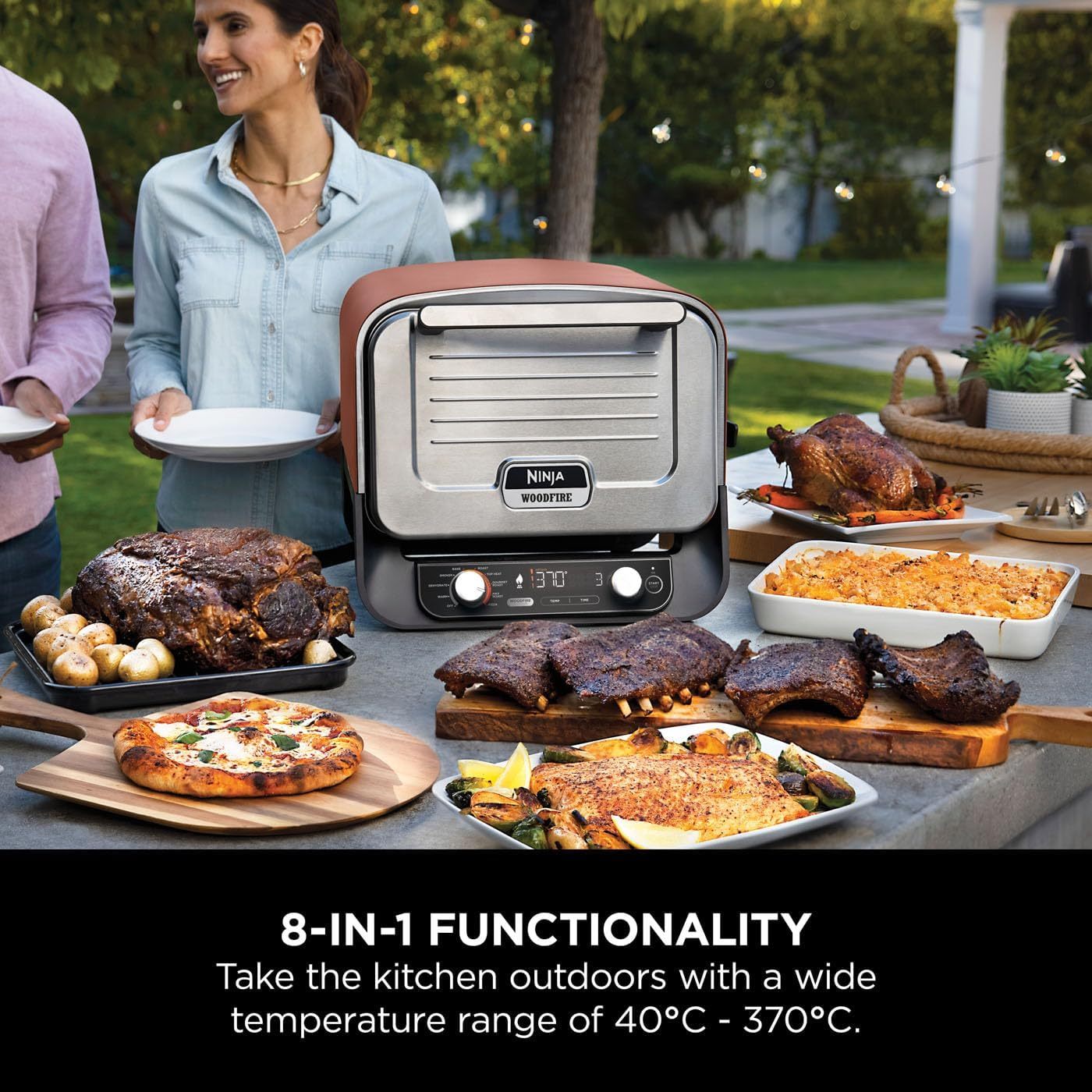 Ninthtja Woodfire Electric Oven 8-in-1 Pizza Oven
