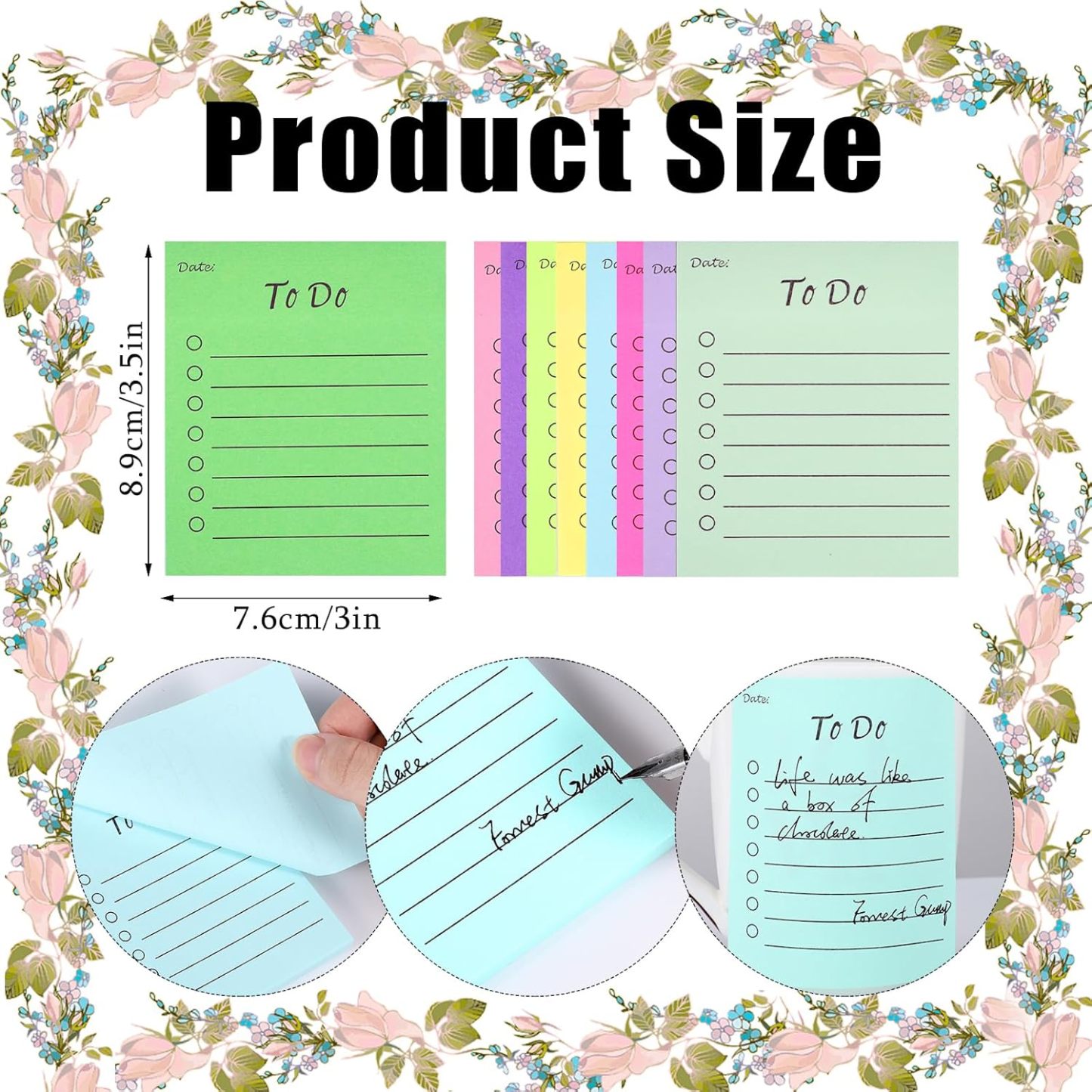 9 Pack to Do List Sticky Notes, Self-Stick Sticky Notes, Colorful Sticky Notes Pad with Lines, Do List Notepads for School Office Meeting Home Plan Reminder Stationery Supplies(450 Sheets,10 * 7cm)